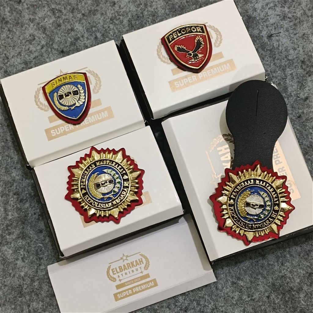 Atribut Binmas Polri Pin Binmas Polri, Pin Roda Binmas, Roda Binmas Gantung, Pin Dikbangspes Binmas