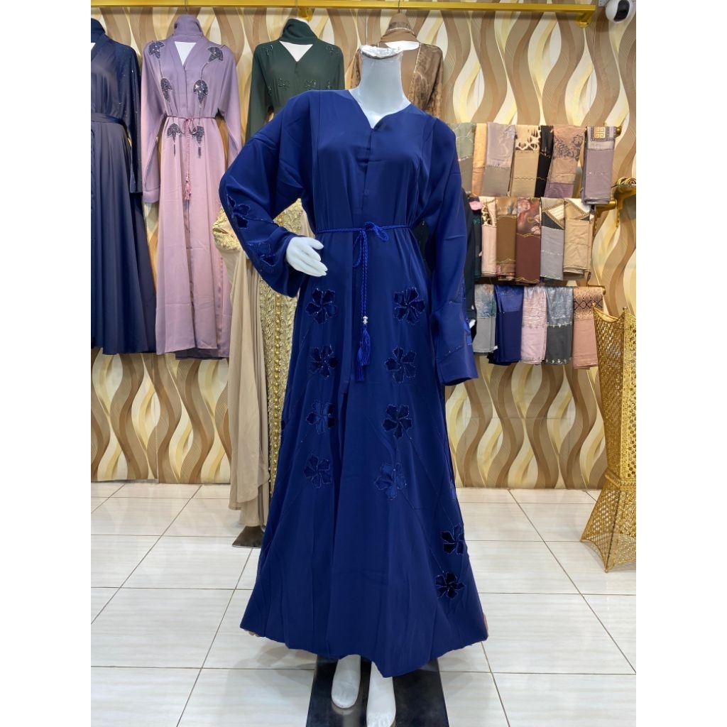 Abaya Motif Bunga Cantik