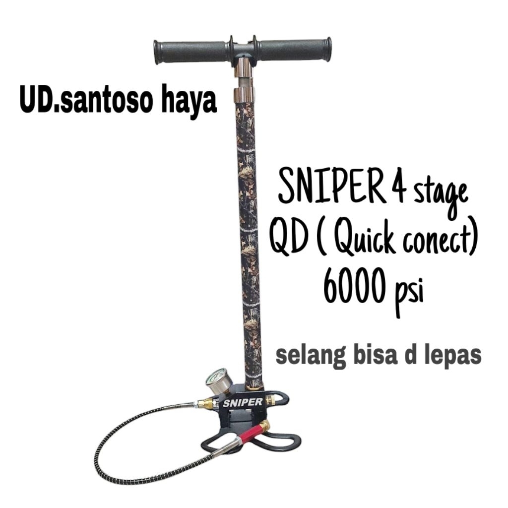 POMPA PCP 4 STAGE SNIPER 6000 PSI, POMPA PCP 4 STAGE QD SEANG KUPLER BOLAK BALIK,POMPA PCP SNIPER