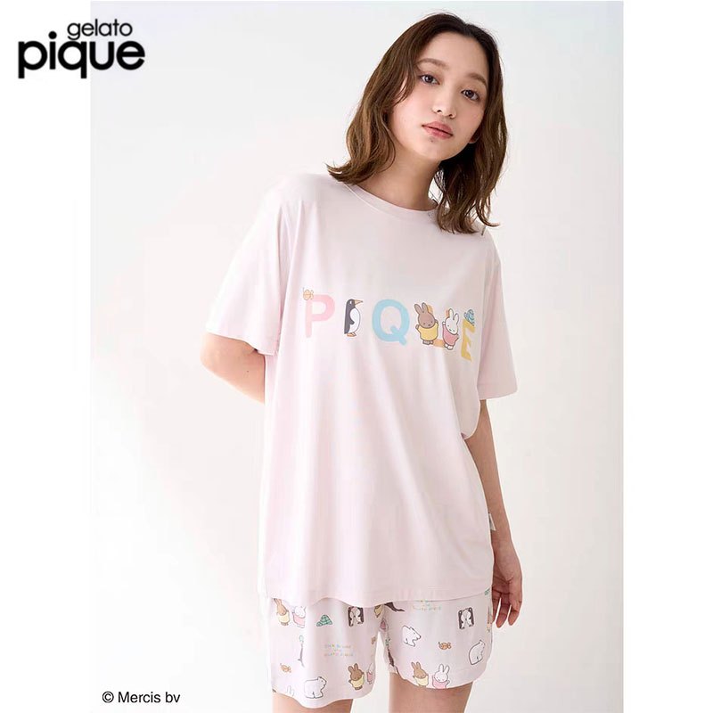 Gelato Pique/Setelan Piayama Wanita / Miffy Rabbit / Gelato Pique Style / Katun Lembut - Kaos Lengan
