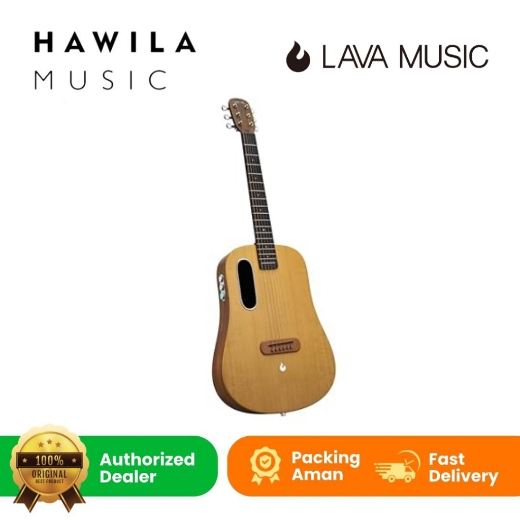 Guitar Lava Me Air Spruce Woodgrain Brown Smart Guitar Akustik Elektrik Original Lava