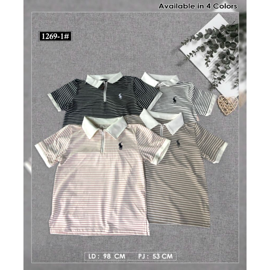 KAOS BERKERAH BAHAN RAJUT RESLETING DEPAN