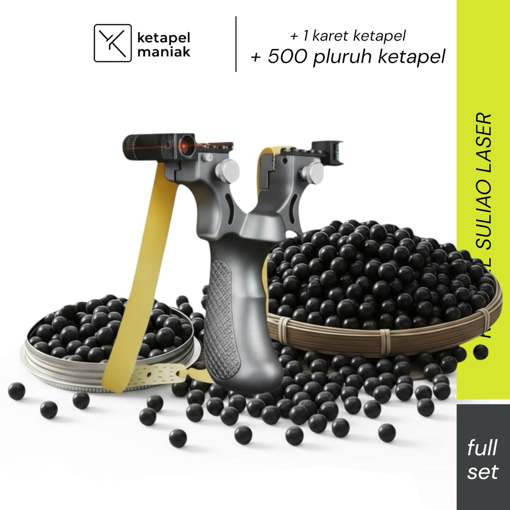 ketapel SULIAO laser syqt resin hitam full set dengan 500 pluru ketapel