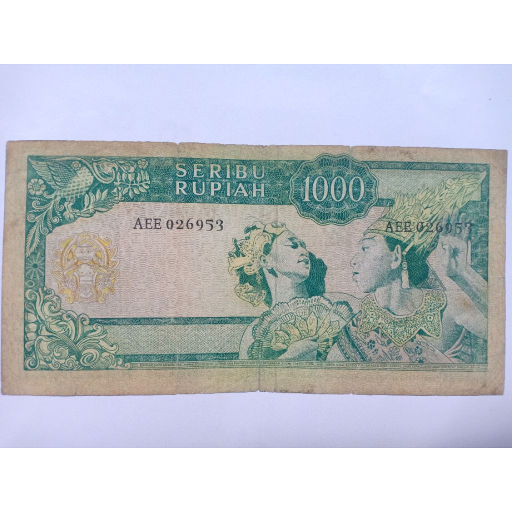 Benda Kuno 1000 rupiah seri Pres Soekarno Vf-