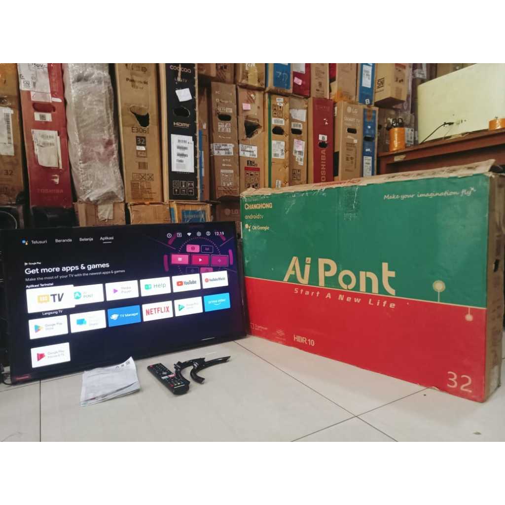 Android TV Changhong 32 In HD Sudah Bisa Youtube Digital TV Kondisi bekas pemakaian 6137F