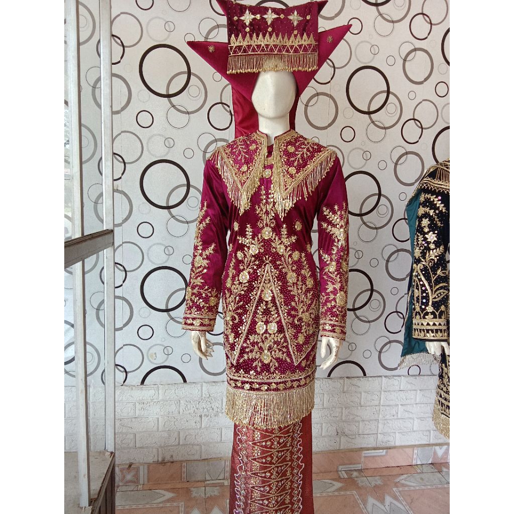 baju pengantin minang dengan songket full payet jepang asli dengan kualitas premium