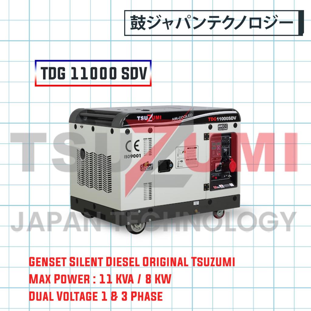 Genset Silent Diesel TDG11000 SDV - Generator Solar 10 KVA 8000 Watt Tsuzumi Jepan Technology di Mak