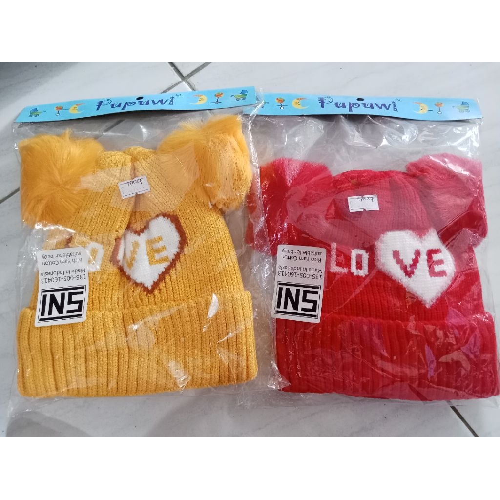 Pupuwi Topi Rajut "LOVE" (1-3Y)