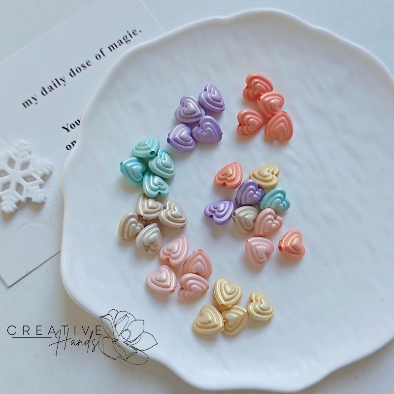 30pcs Manik-Manik Partikel Cinta Mote Love Pastel Import