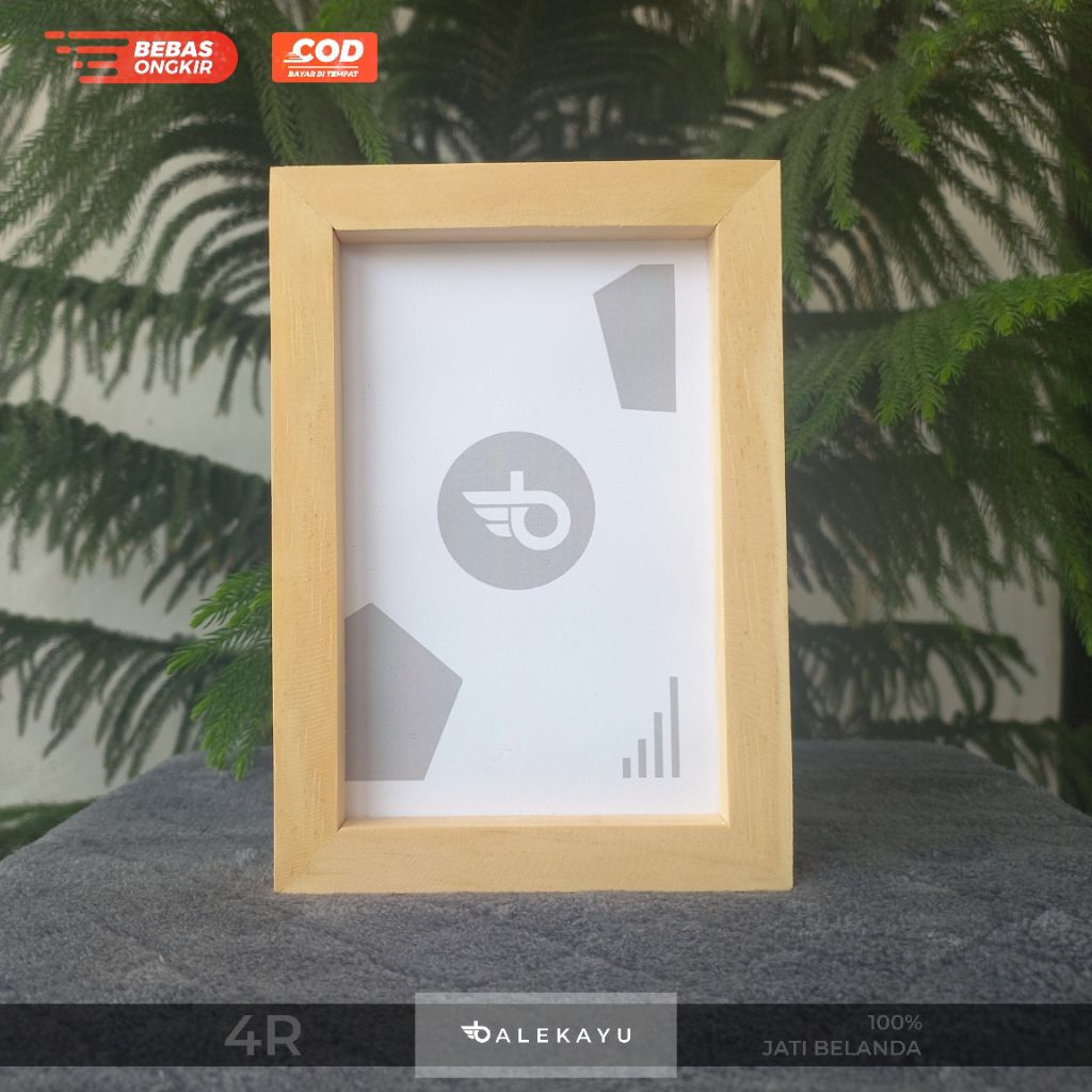 Bingkai Foto Kayu Frame 4R 13x18 CM Pigura Kayu JATI BELANDA / PINUS Pigura Kayu