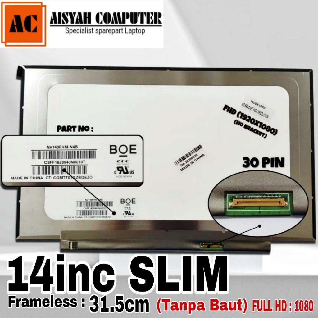 LAPTOP LCD For Asus Model A409 A409M A409F X409M X409UF - Display 1920x1080 FULL HD (BERGARANSI)