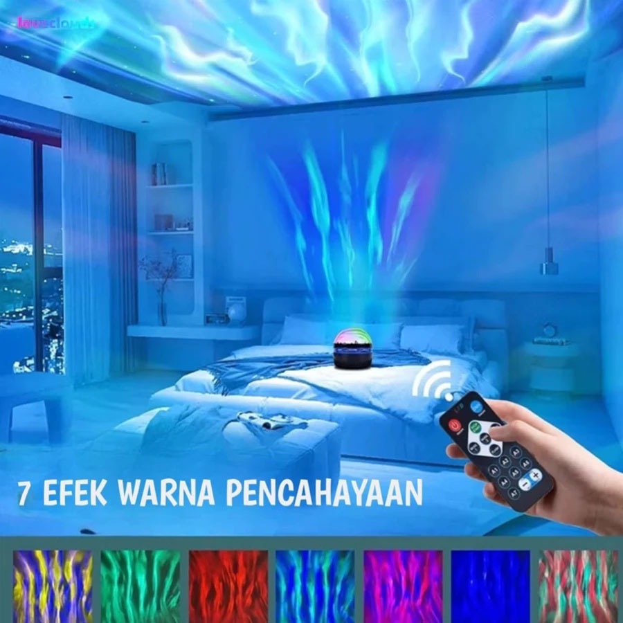 Lampu proyektor Aurora Utara mini Lampu Galaksi Langit Aurora Lampu Tidur Lampu Disco + Remote Utara