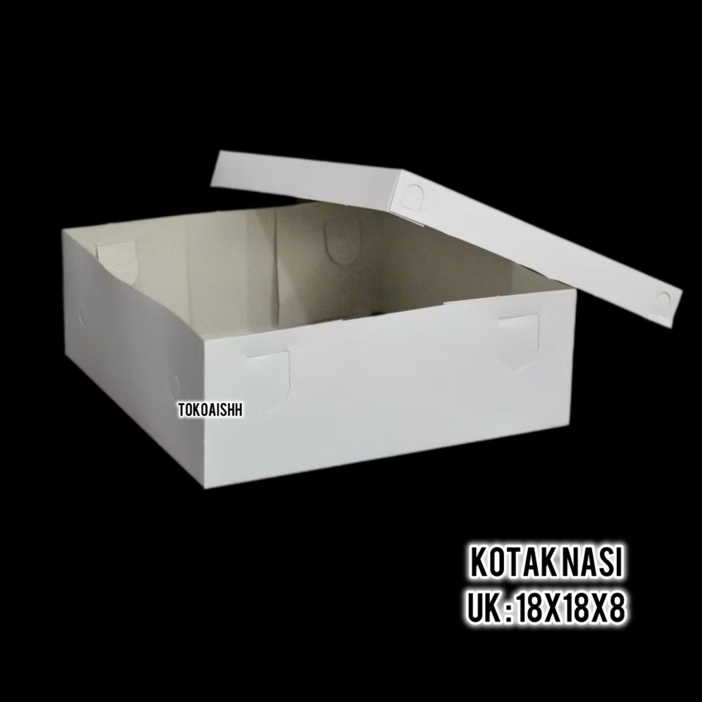 25 pcs kotak nasi kertas - kotak nasi kertas putih - kotak nasi box - kotak nasi 18x18
