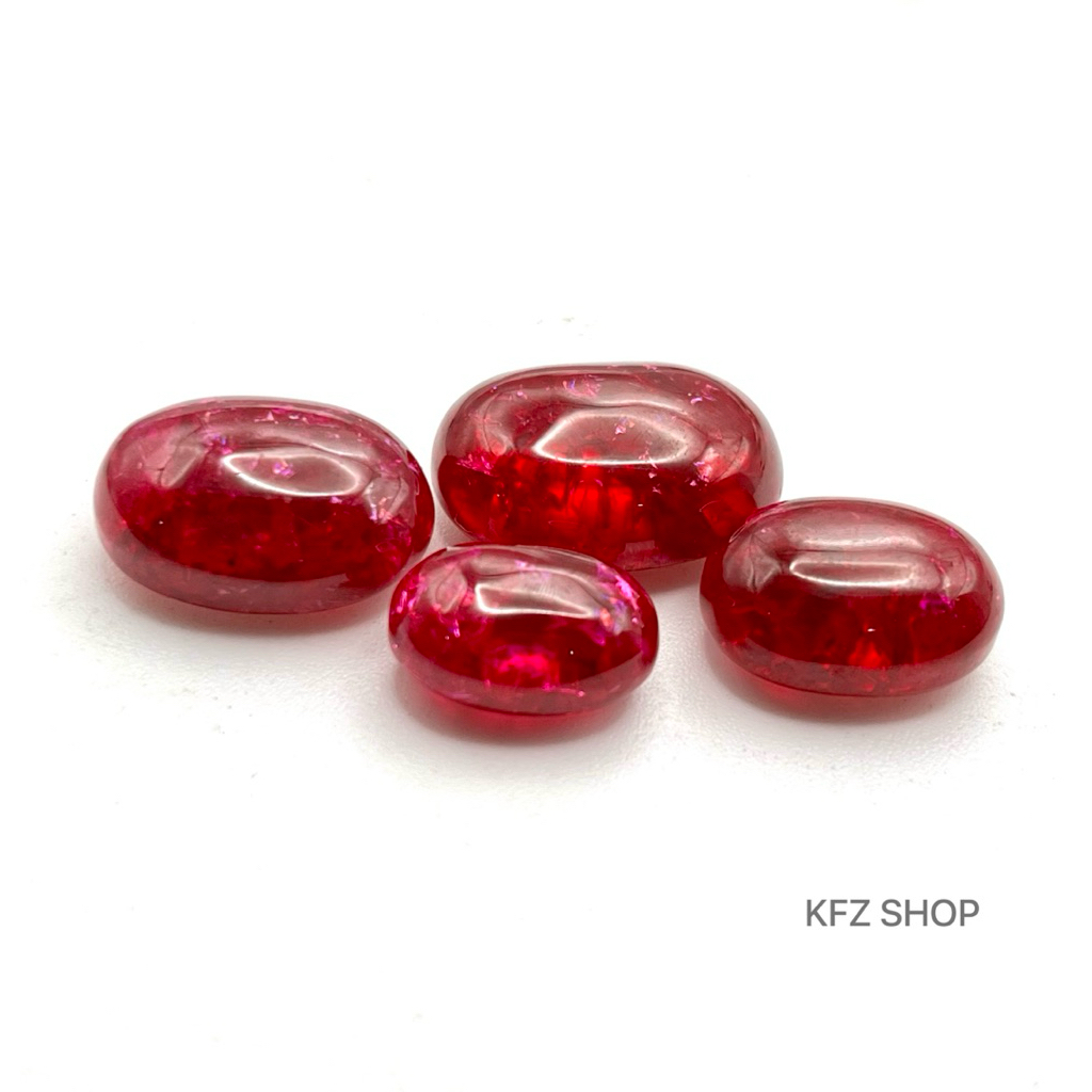 Permata Ruby Siam Pecah seribu 9 Mohs Oval polos satuan