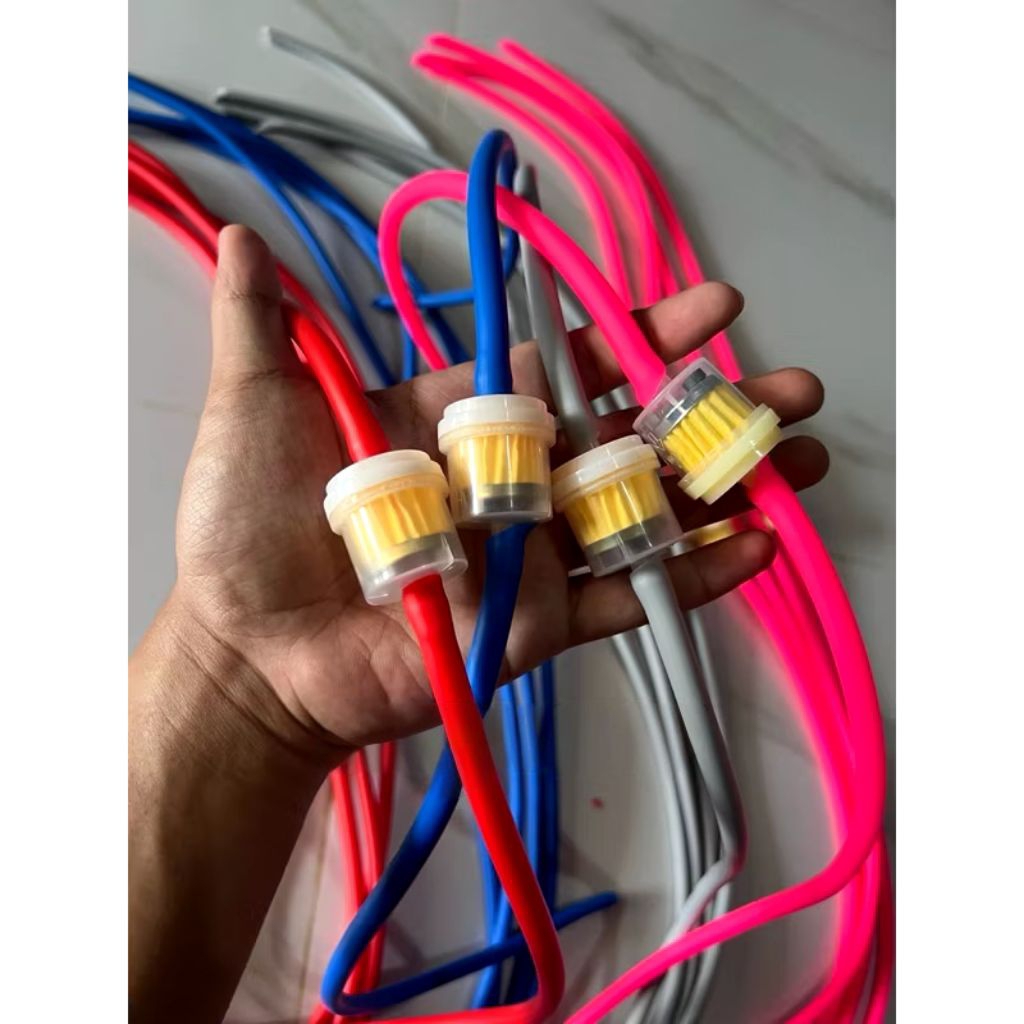 SELANG BENSIN WARNA+FILTER BENSIN MAGNETIK TRANSPARAN UNIVERSAL SEMUA MOTOR