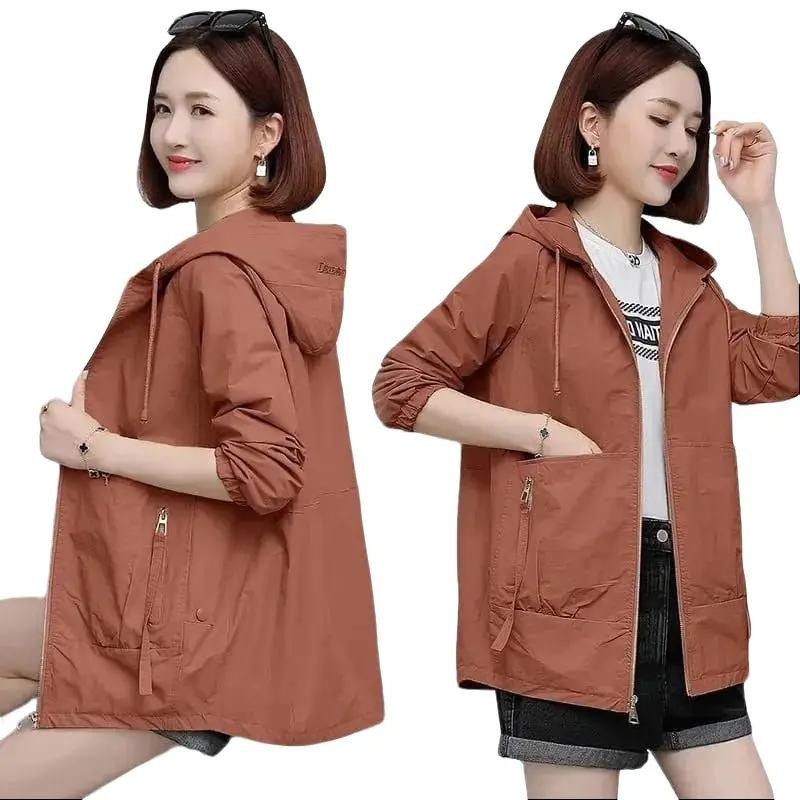 Blueshop Jaket Wanita Korea Style Casual Hoodie Kekinian Anti air