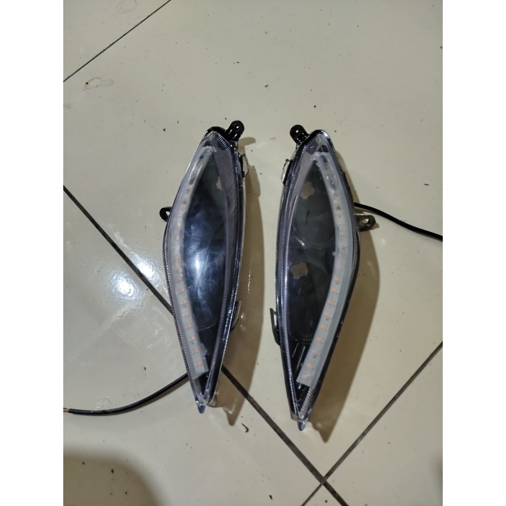 Lampu Sen Depan Jupiter MX Lama Old Plus Alis Running Biru Kuning