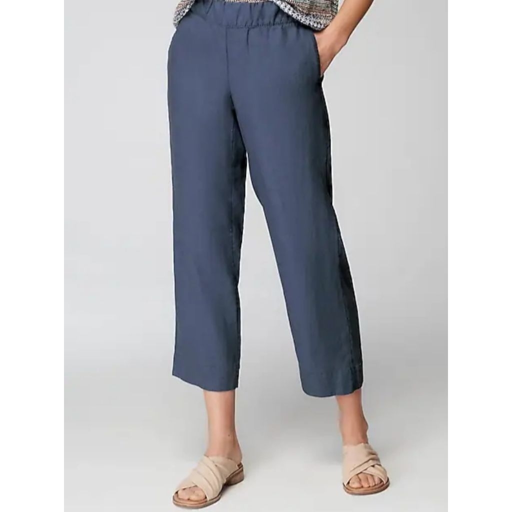 JJL - Celana Linen Wanita - Cropped Pants Branded Sisa Export | XL