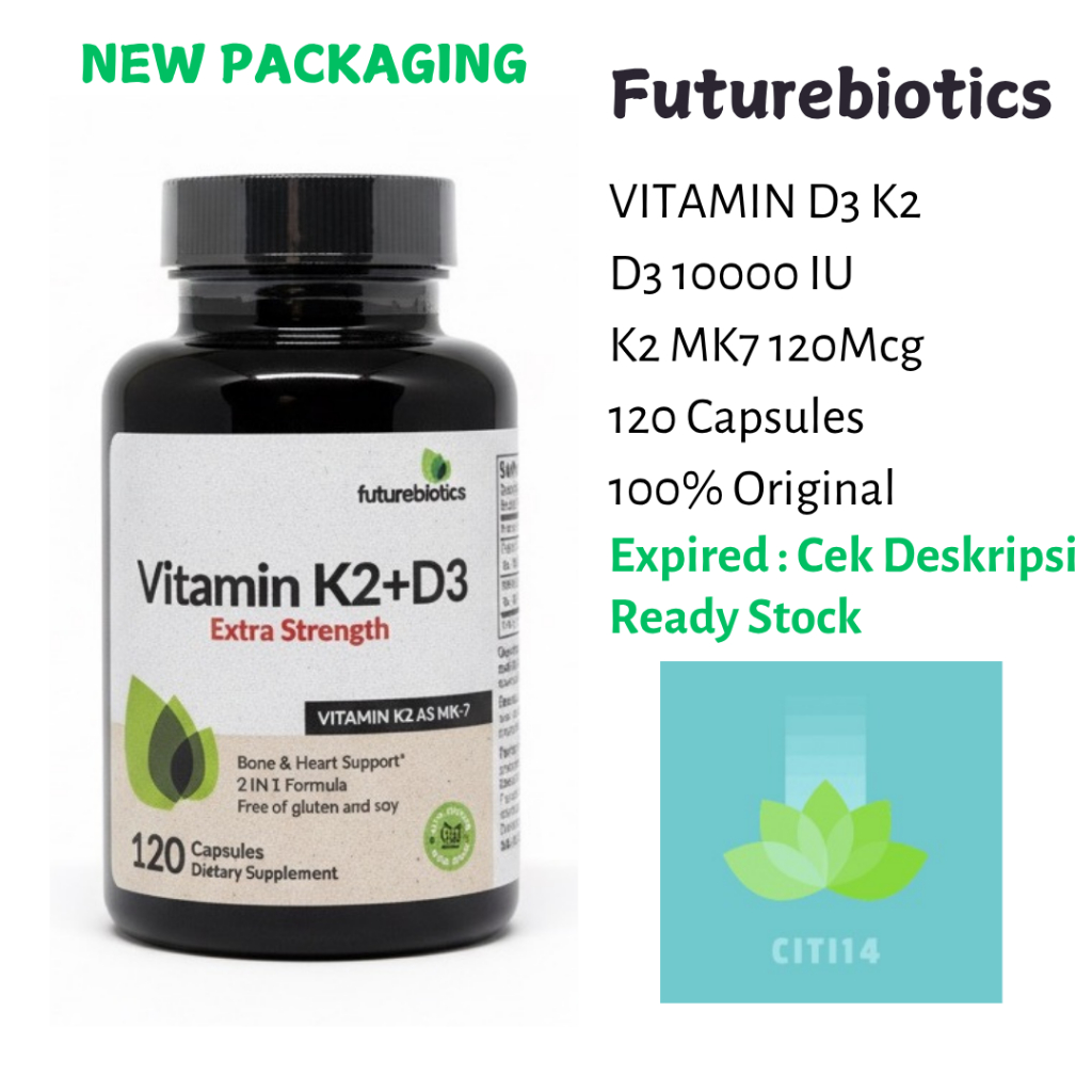K2+D3 120 CAPS K2 MK-7 100MCG D3 5000IU FUTUREBIOTICS VIT K2&D3 100MCG 5000IU 5000IU