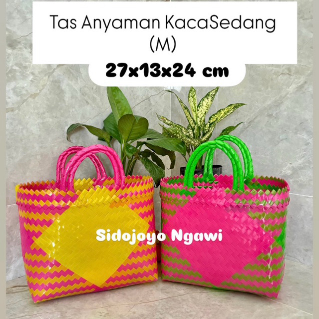 Tas Anyaman Plastik KACA SEDANG untuk Hampers Parcel Berkat Tahlilan Sembako Hantaran Muat Kotak Nas