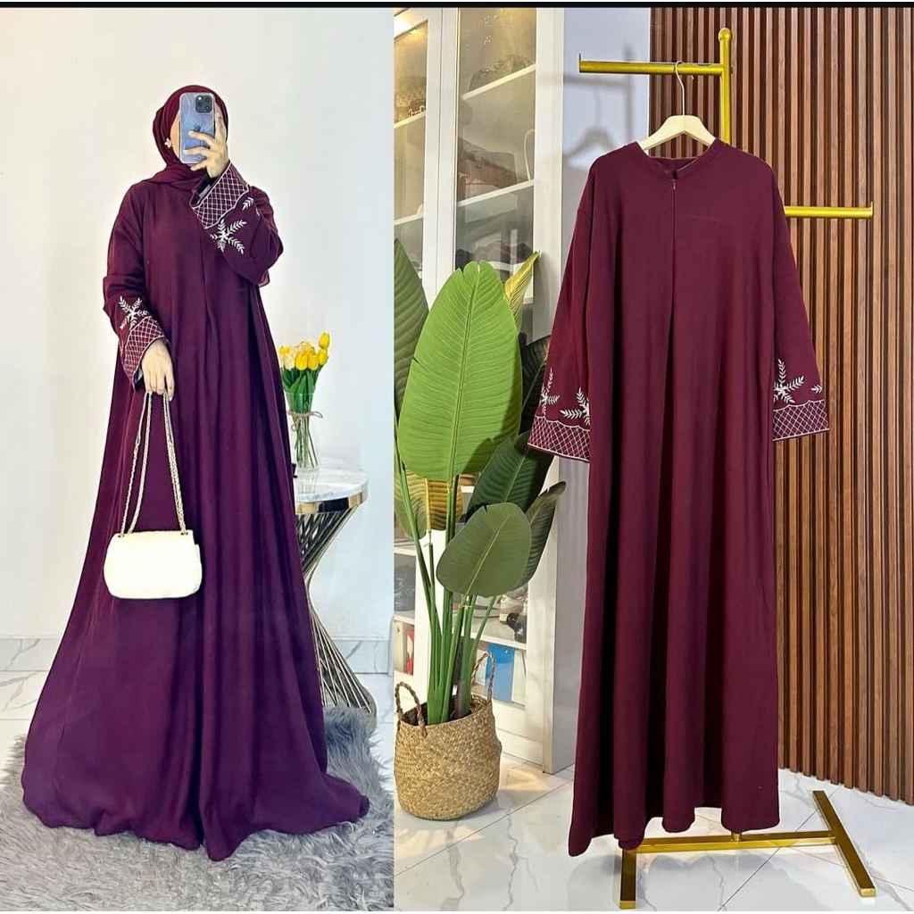SALSA DRESS TERBARU GAMIS KONDANGAN BAHAN CERUTY BABYDOLL FULL FURING APLIKASI BORDIR ZIPER DEPAN