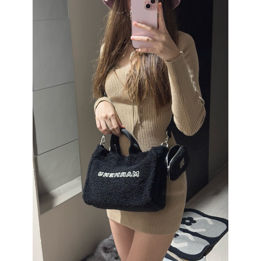 [PRELOVED]MARHEN J MEWMEW BAG FLUFFY BLACK TAS MARHEN J