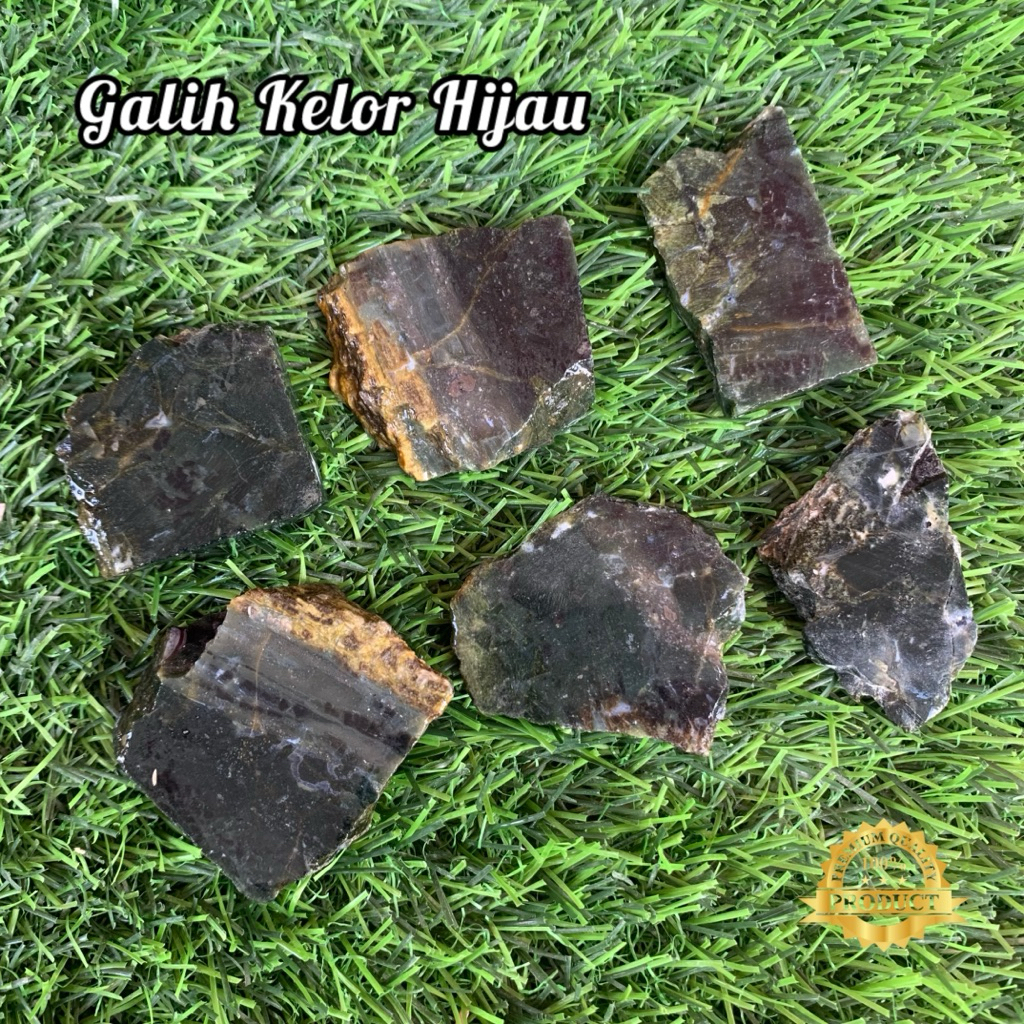 Bahan Batu Galih Kelor Hijau Asli Natural / Bongkahan Batu Galih Kelor Hijau / Lempengan Batu Galih 