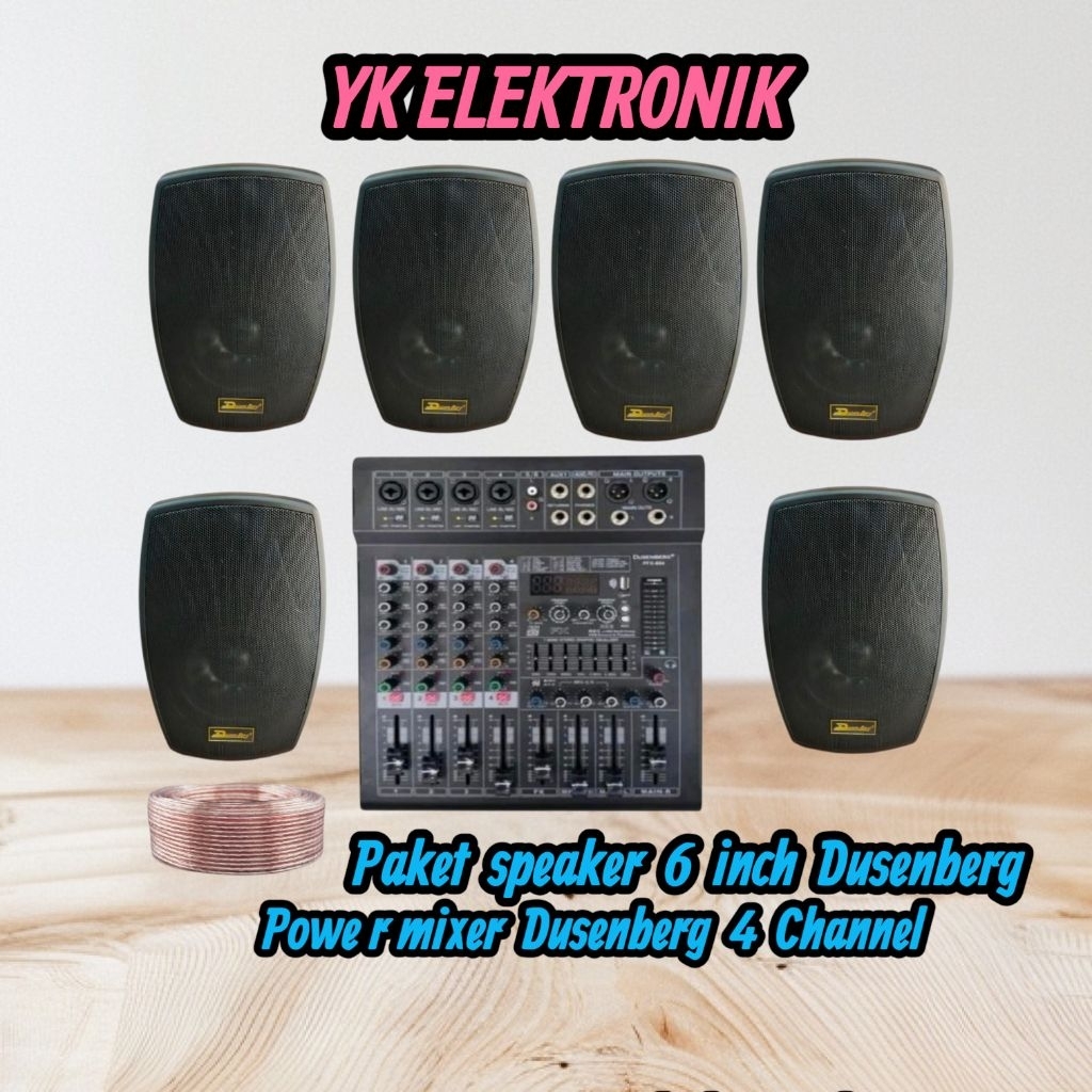 paket sound system 6 inch speaker dusenberg power mixer 4 channel original