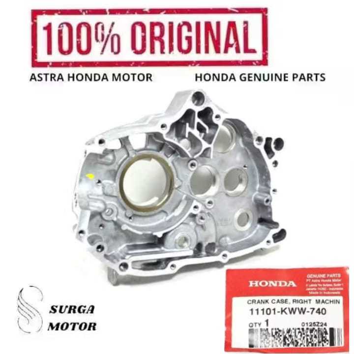 Tutup Mesin Crankcase Comp R Motor Revo 110 New Blade 110 11101KWW740 11101-KWW-740 ori original Hon