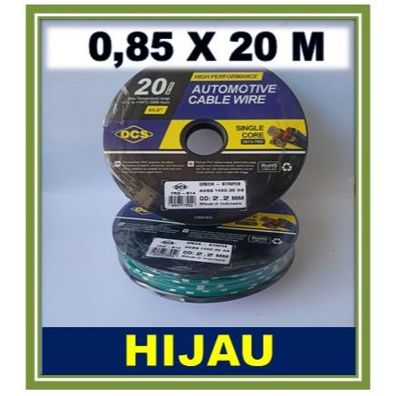 Kabel dcs 0,85 x 20 hijau / kabel sepeda 0,85 / kabel bintik 0,85 x 20 / kabel mobil / kabel 0.85 x 