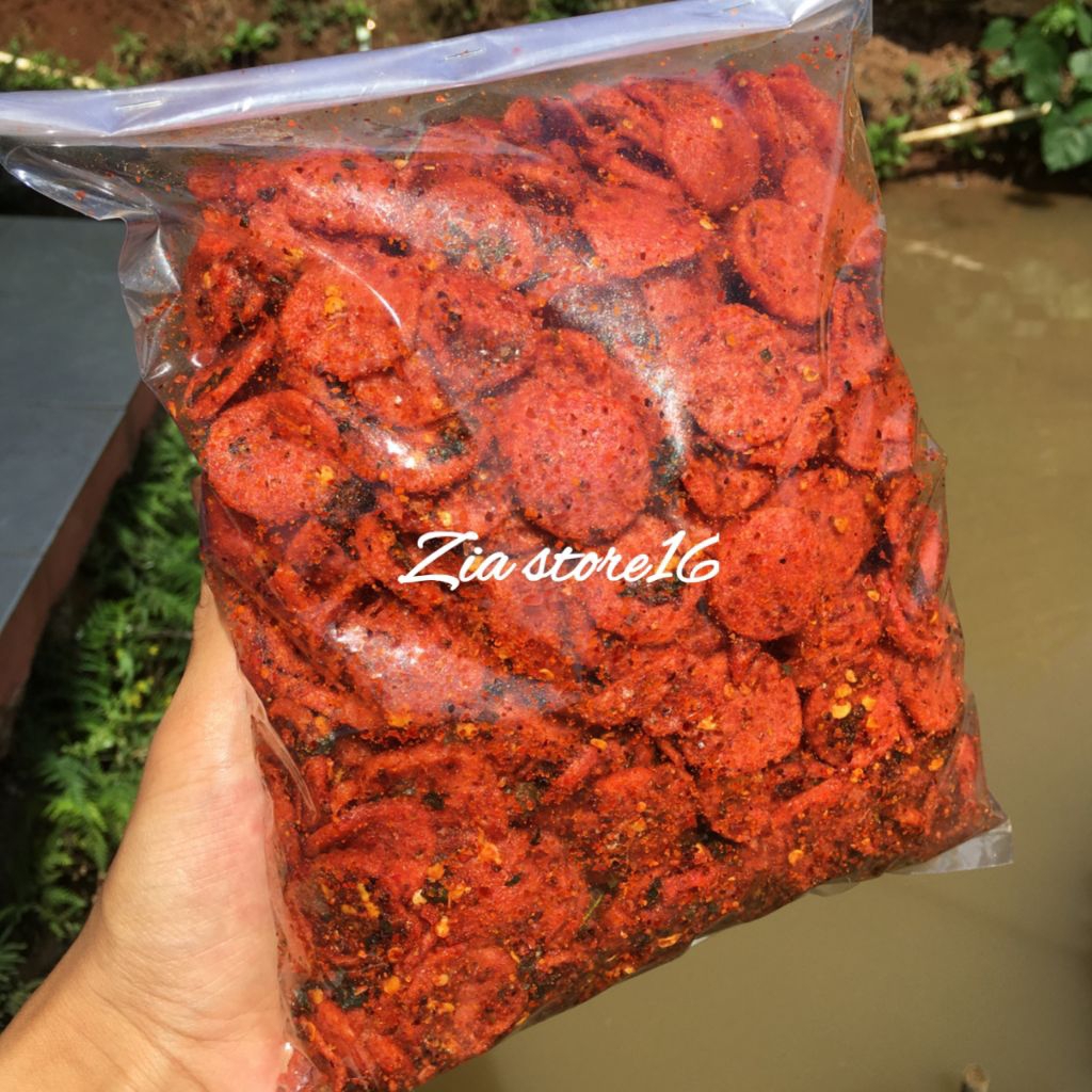 Sosis goreng pedas daun jeruk 1kg sosreng/sosis goreng pedas