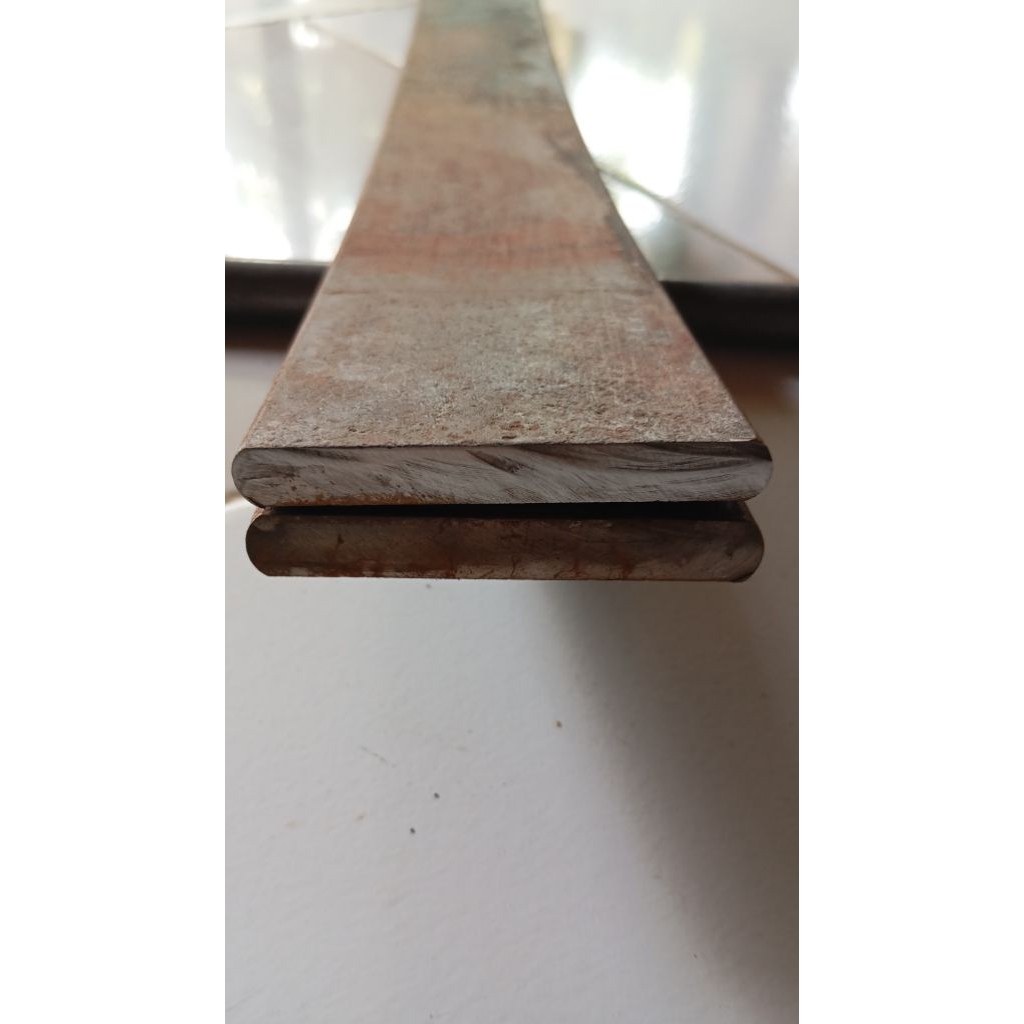 Besi baja per daun bekas lebar 7 cm tebel 11 mm ukuran variasi
