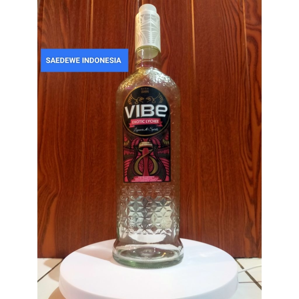 BOTOL KOSONG VIBE EXOTIC LYCHEE 700ML BEKAS MINUMAN IMPORT ORI BAHAN BOTOL TEBAL ANTIK COCOK BUAT KO