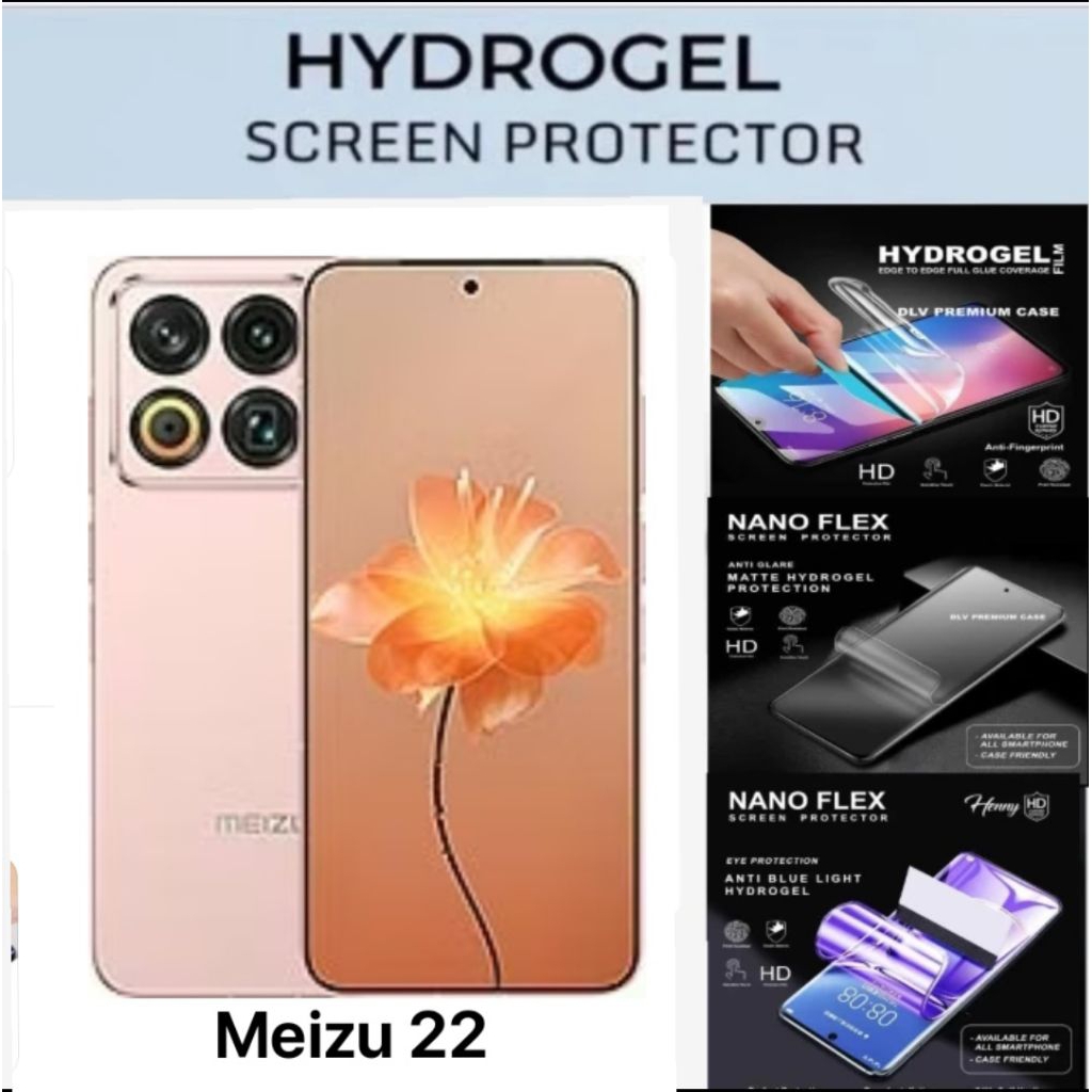 Anti Gores Hydrogel Meizu 22 Full Cover Depan Belakang Matte Blue Clear Not Tempered Glass