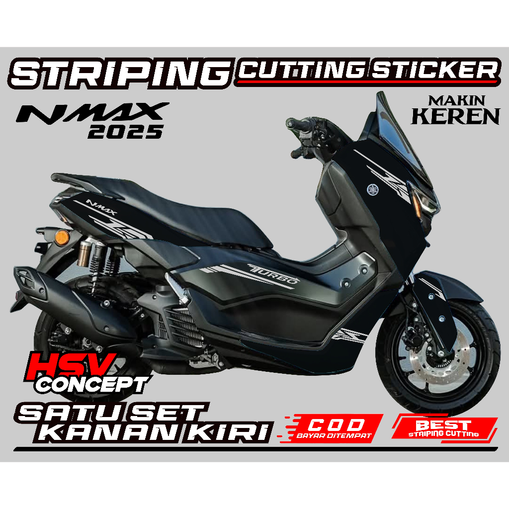 Cutting Sticker Striping NMAX TURBO 2024 2025 Neo, Neo S, Turbo, Turbo TechMax, dan Turbo TechMax Ul