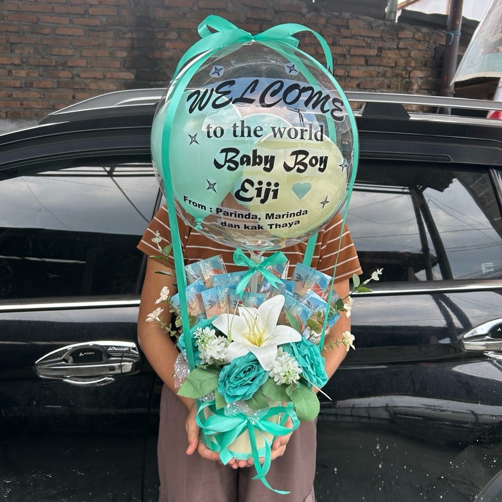 bloom box balon + uang kosongan ( chat admin warna n brapa lembar kosongannya )