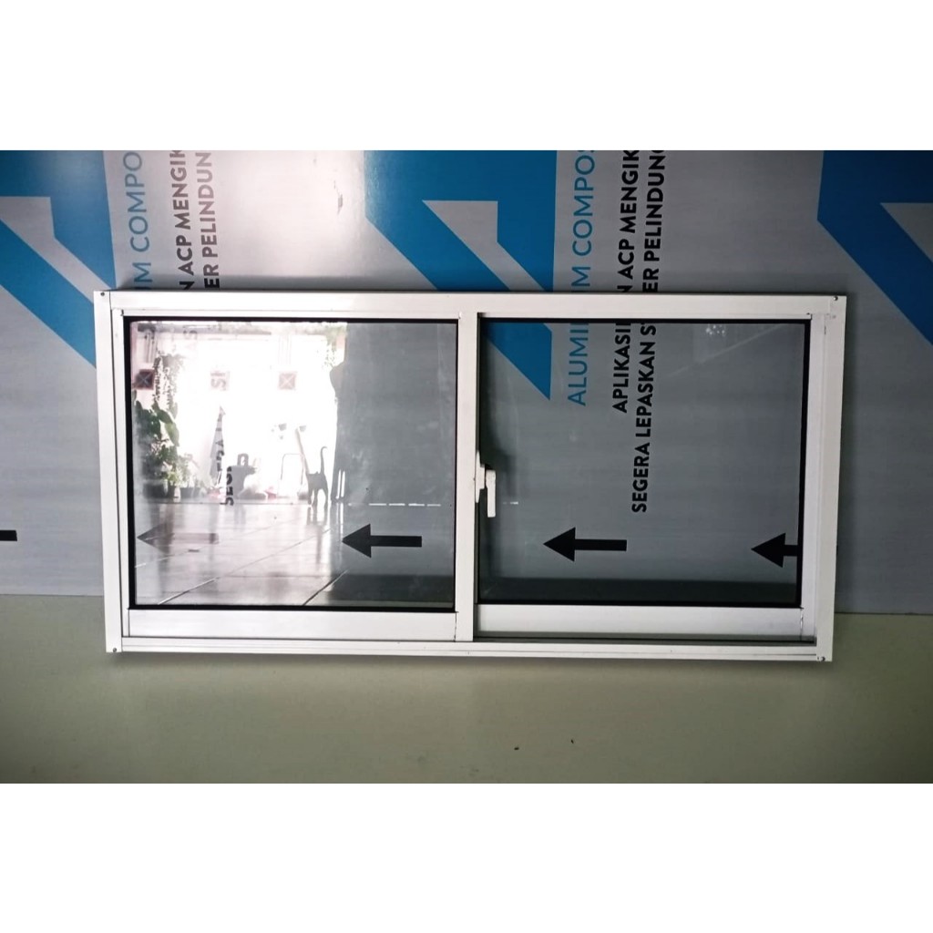 Jendela Aluminium Sliding -  40X80 cm - Jendela geser 2 daun