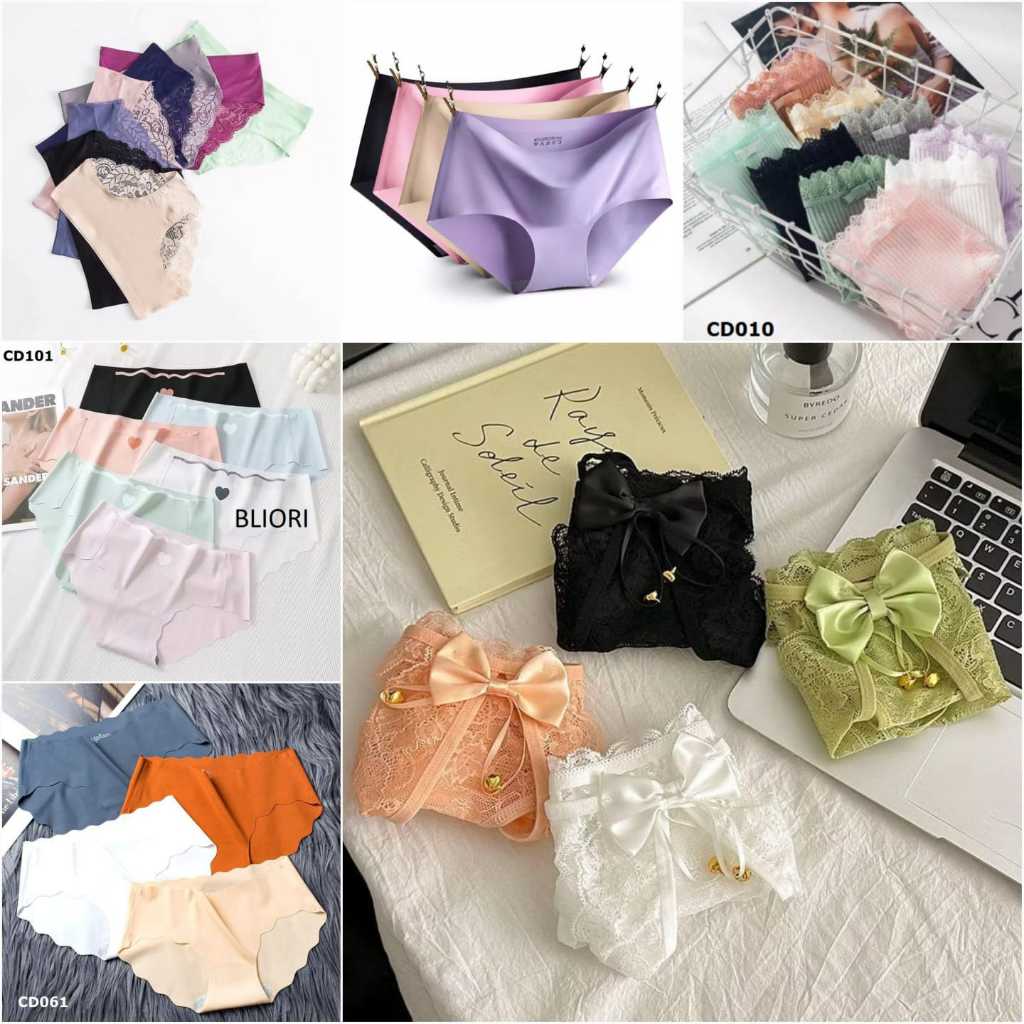 BLIORI  BUNDLING Paket Hemat  Paket celana dalam katun satin remaja 2828 101 1120 010 1073 CD cewek 
