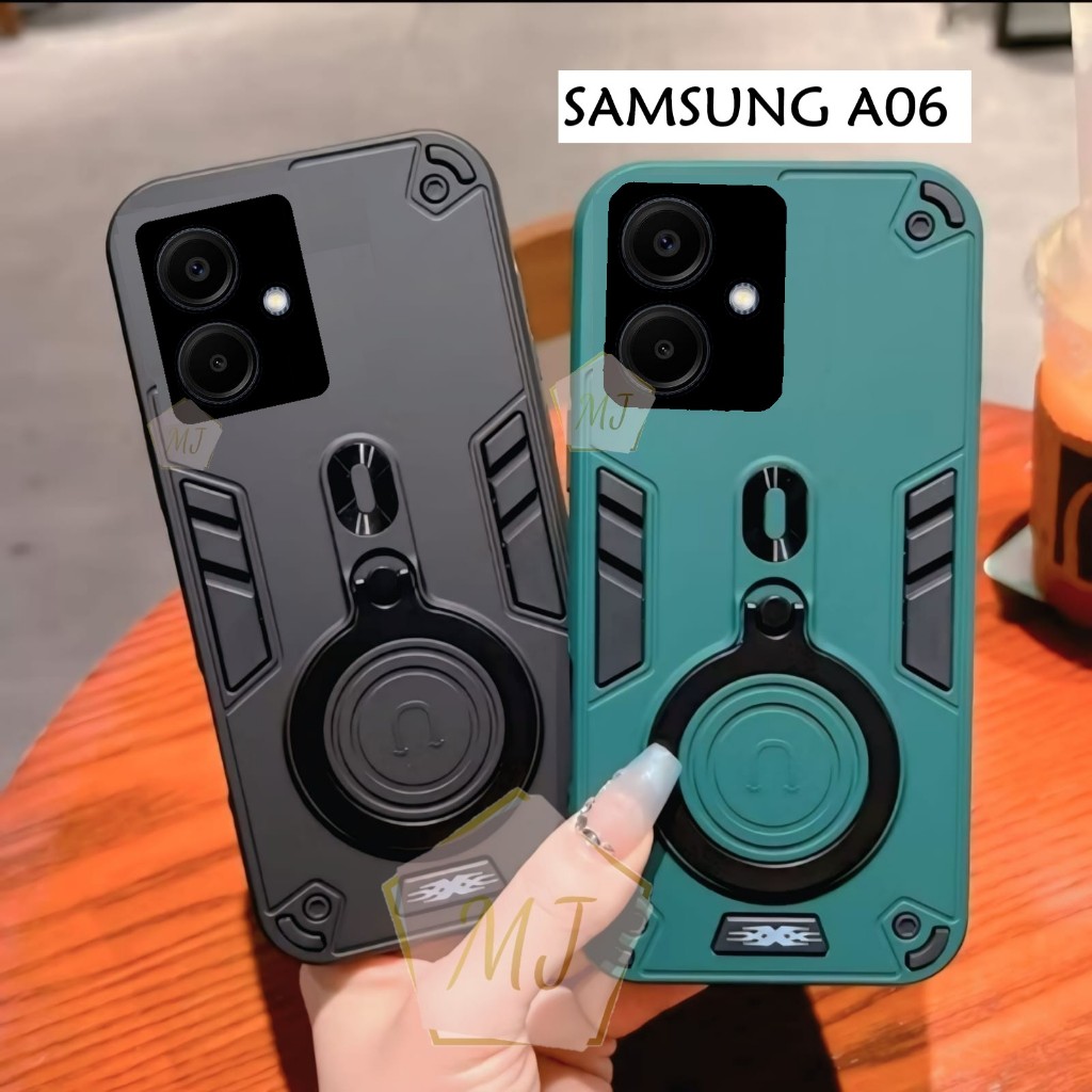 Casing Hp Samsung A06 Case Robot Fiber Ring 360 Ring Case Pro Camera Cover Handphone