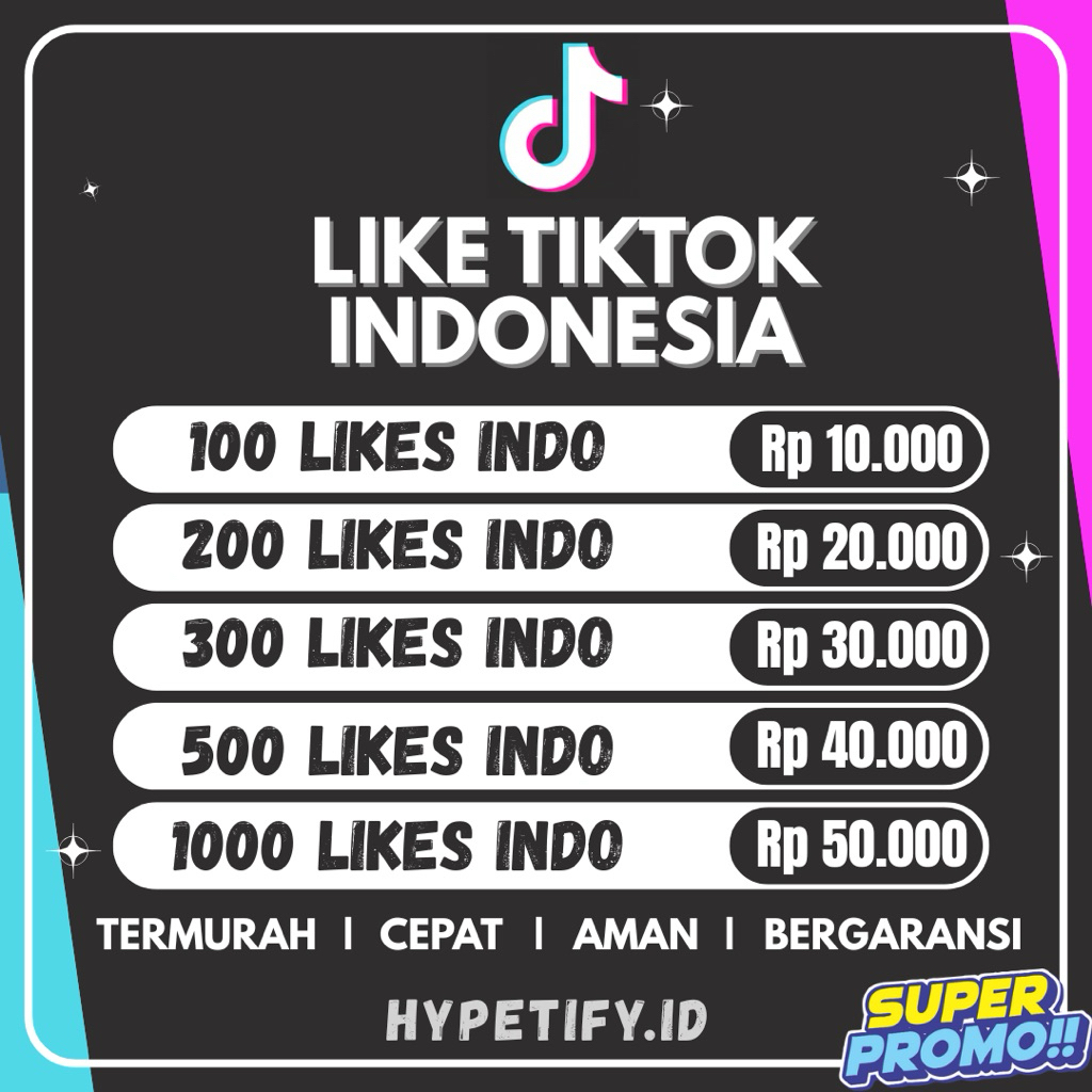 Like Tiktok Indonesia Permanen Termurah
