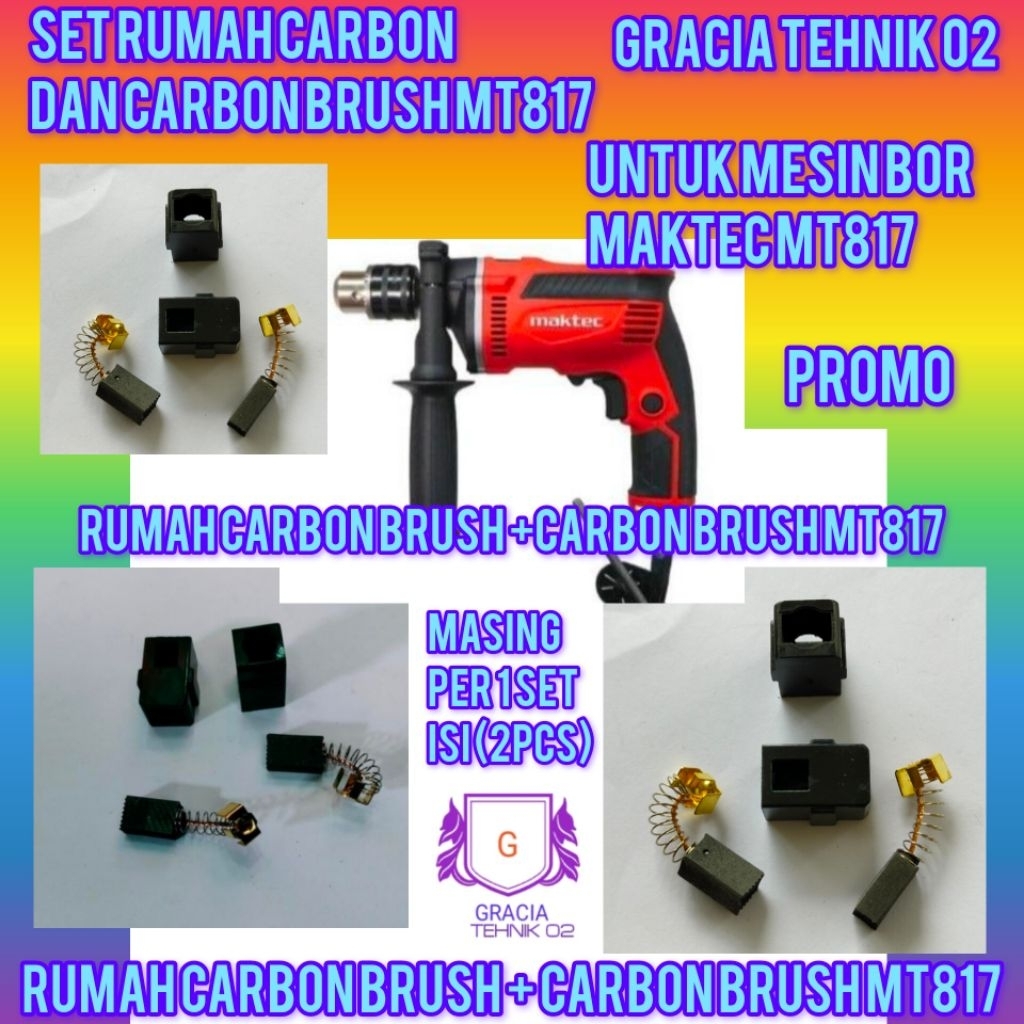 RUMAH CARBON BRUSH MT817 DAN CARBON BRUSH MT817 MESIN BOR 13MM MAKTEC 817 MAKTEC