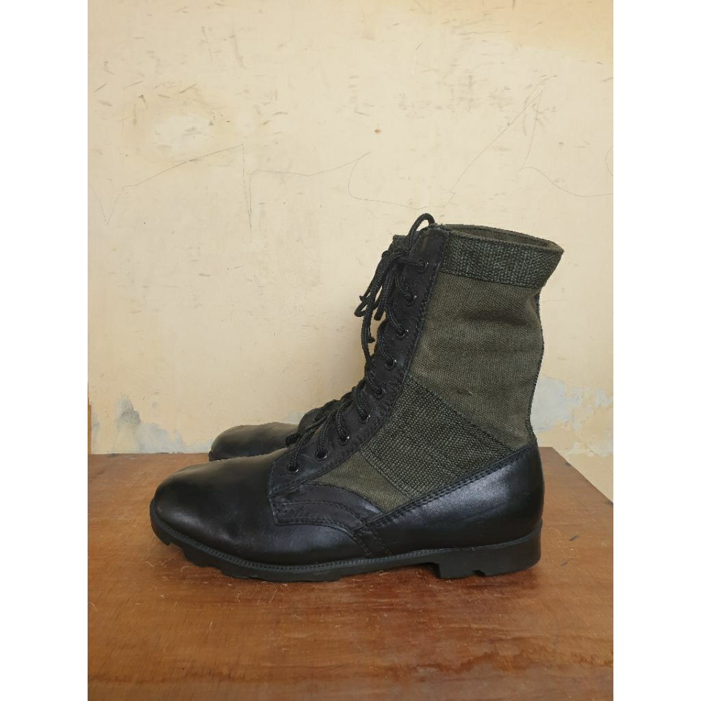 Sepatu Boots Army Vintage Vietnam Era Military Combat Olive Green