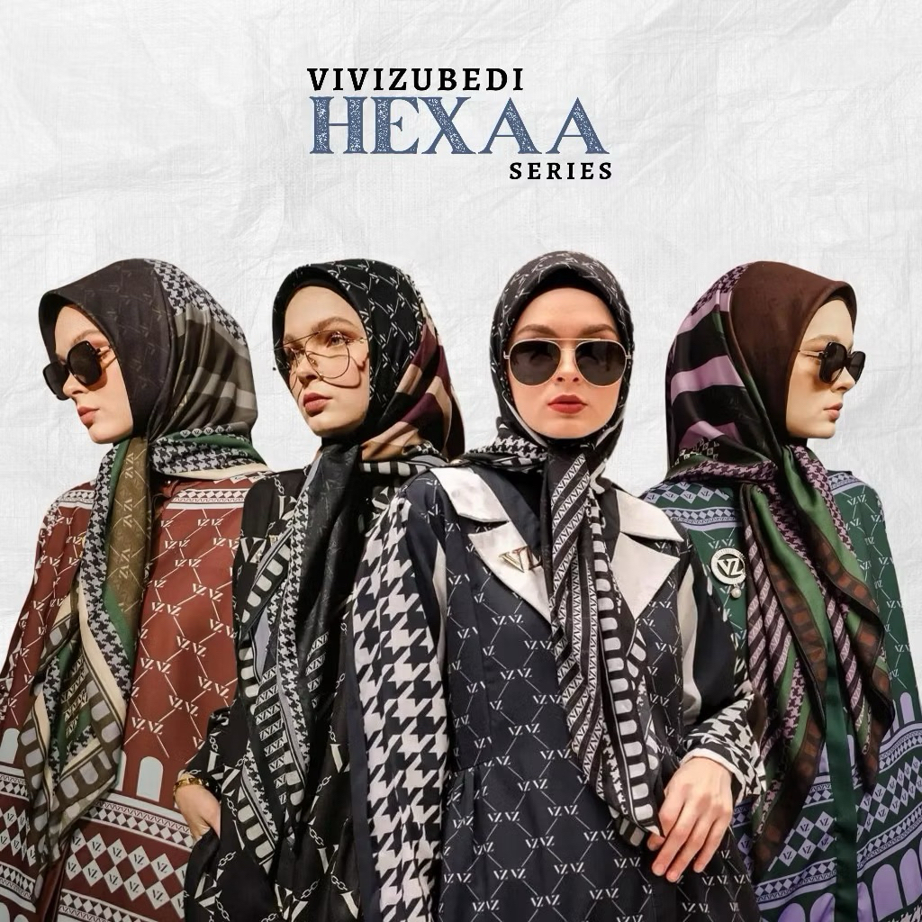 Vivi Zubedi  Scarf / VZ Scarf Hexaa ORIGINAL by Vivi Zubedi / Vivi Zubedi Hexaa Voal MOSS GREEN