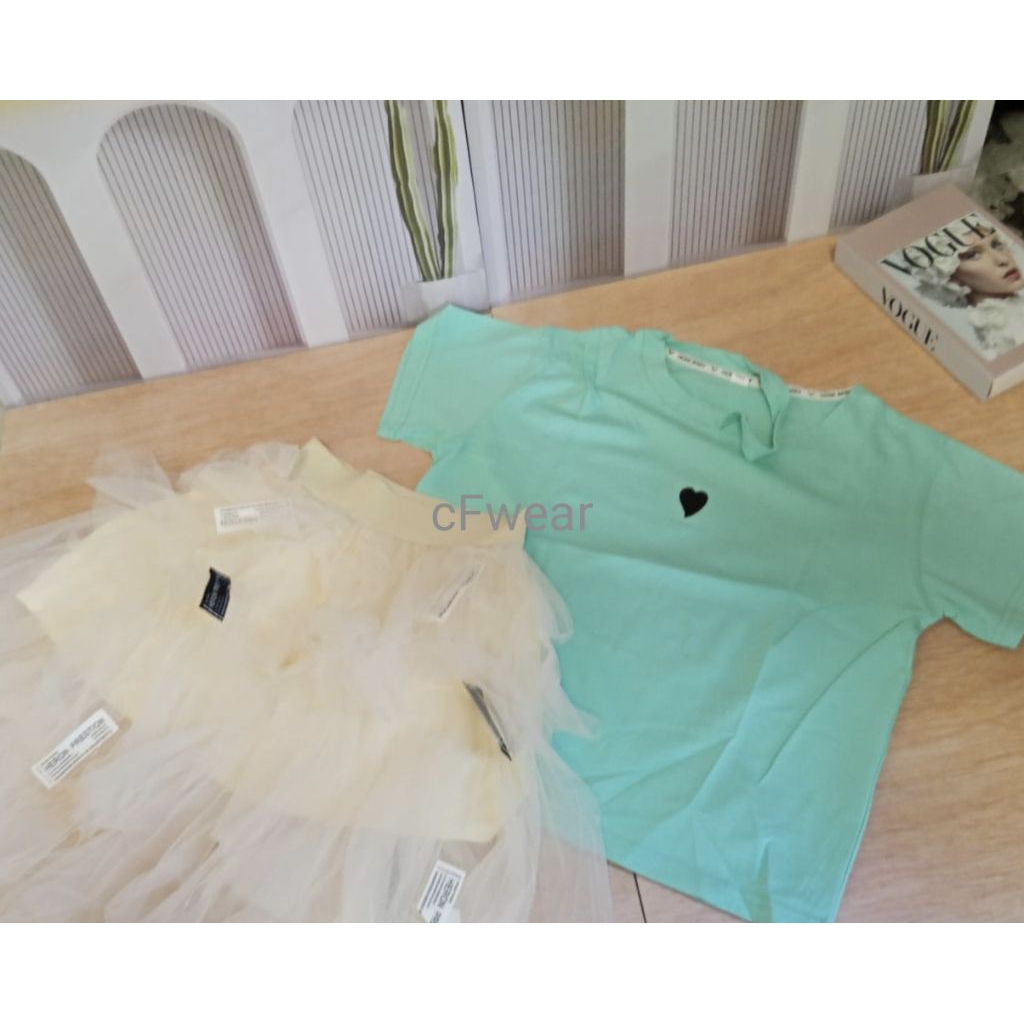 031 - setelan anak perempuan one set rok tutu premium baju lebaran baju tidur baju natal