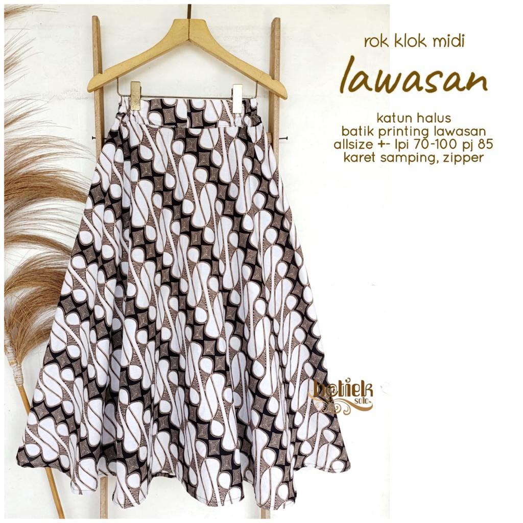 Rok Klok Midi Lawasan Rok Batik Klok Rok Batik Midi