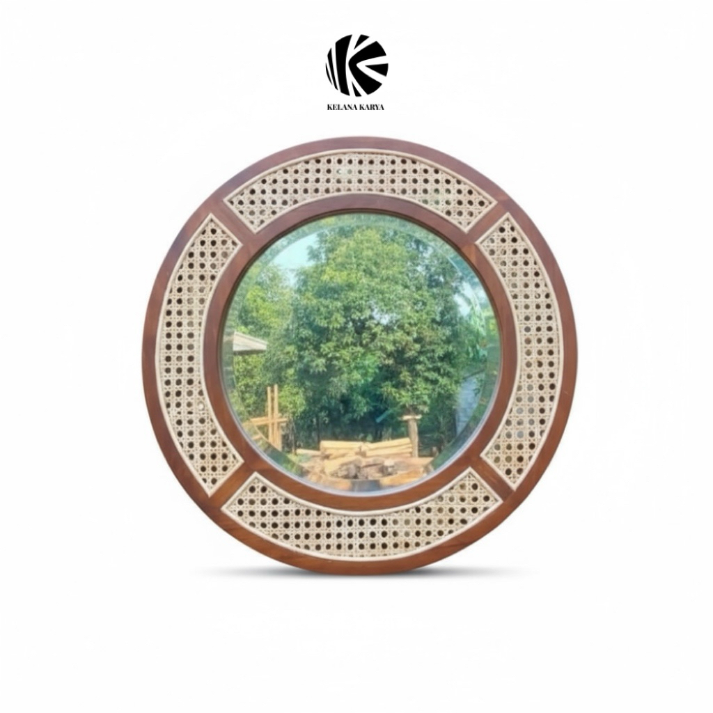 Kaca Dinding Estetik / Kaca Kayu Jati Estetik / Kaca Ruangan Estetik | CANTIKA