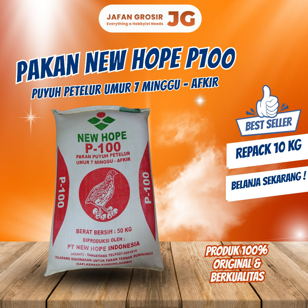 Pakan Burung Puyuh P100 Dikemas 10 Kg