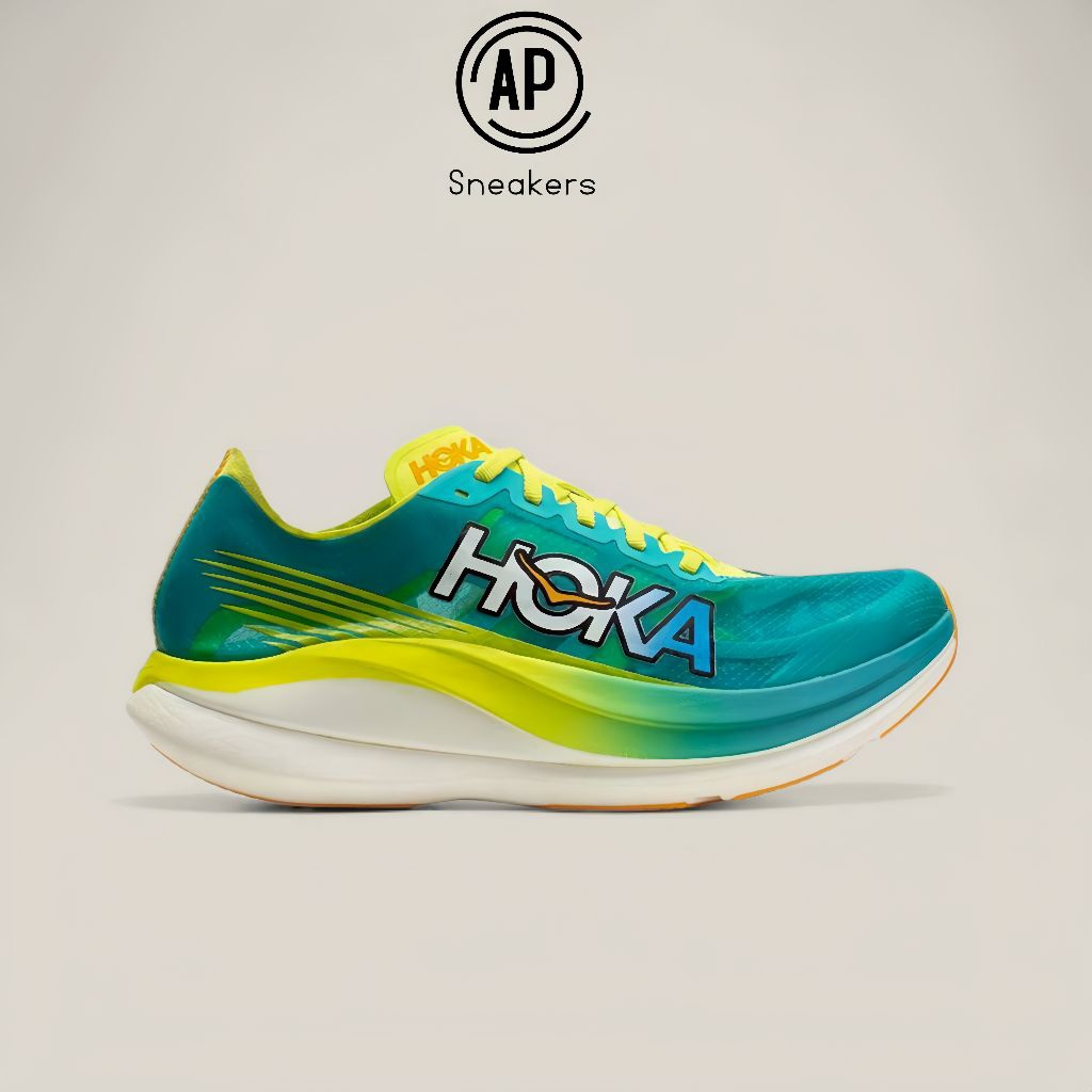Sepatu Running Hoka One One Rocket X2 "Green Yellow"