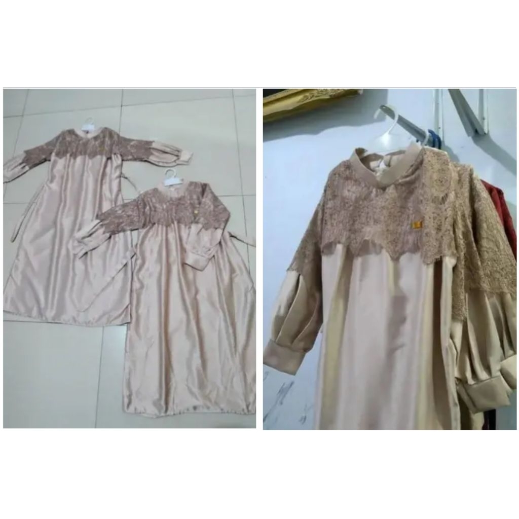 Gamis anak syar'i brukat satin pakaian muslim anak perempuan