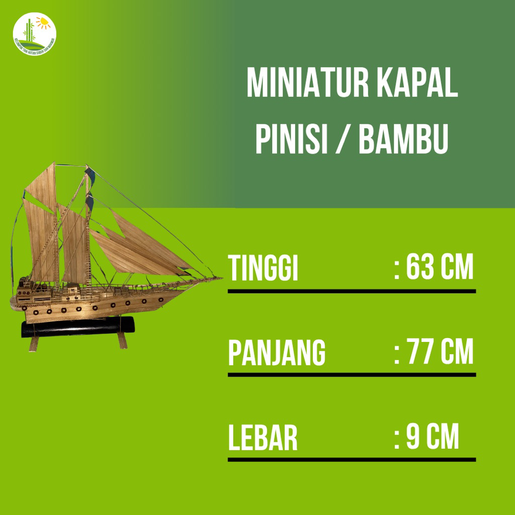 Miniatur kapal bambu / miniatur kapal pinisi / miniatur pinisi / miniatur bambu